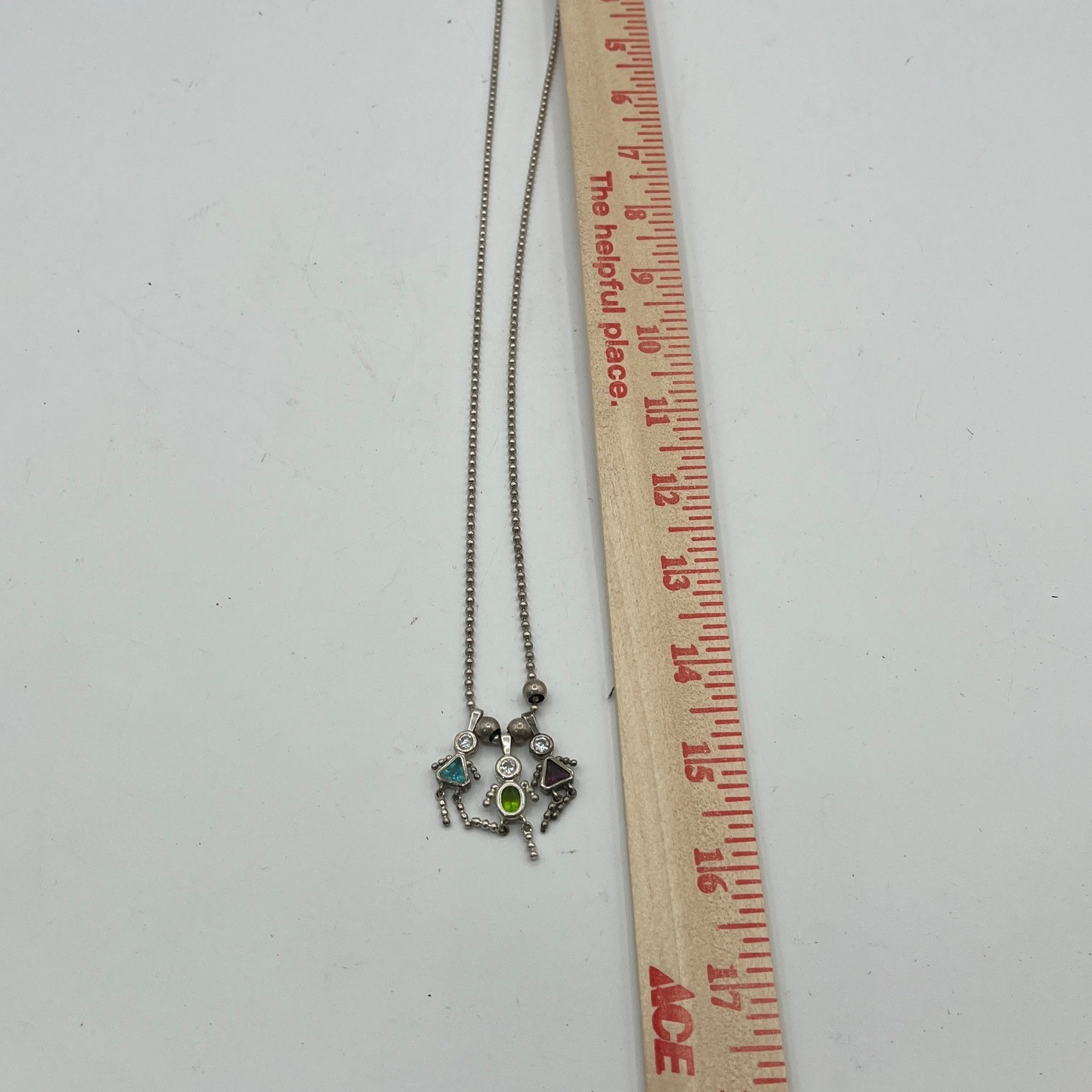 Silver 925 Ball Bead Chain Birthstone Kids Charm Pendants Aug Feb. Dec Necklace