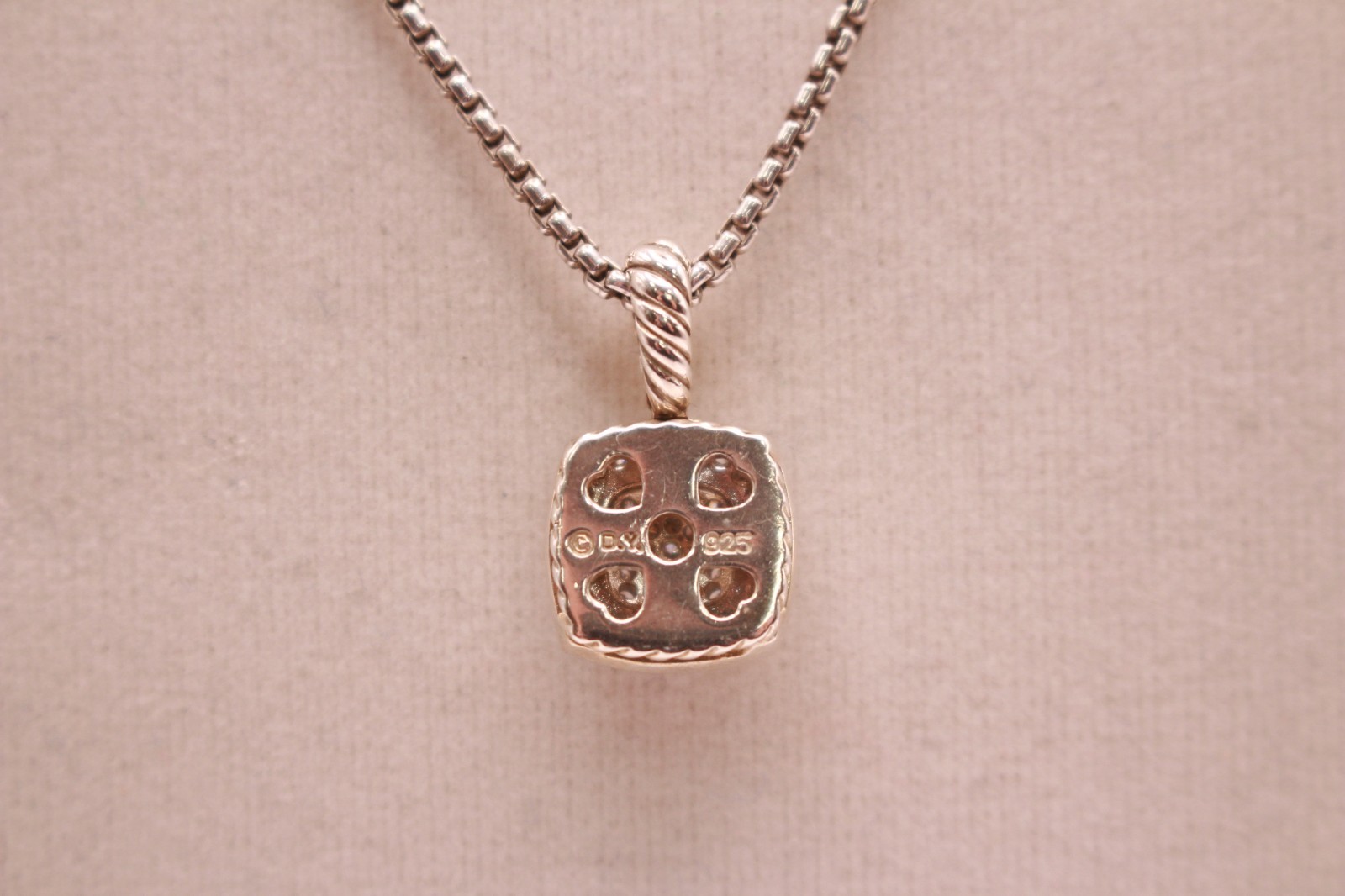 David Yurman Sterling Silver 925 Petite Albion Pave Diamond 16″-17″ Necklace