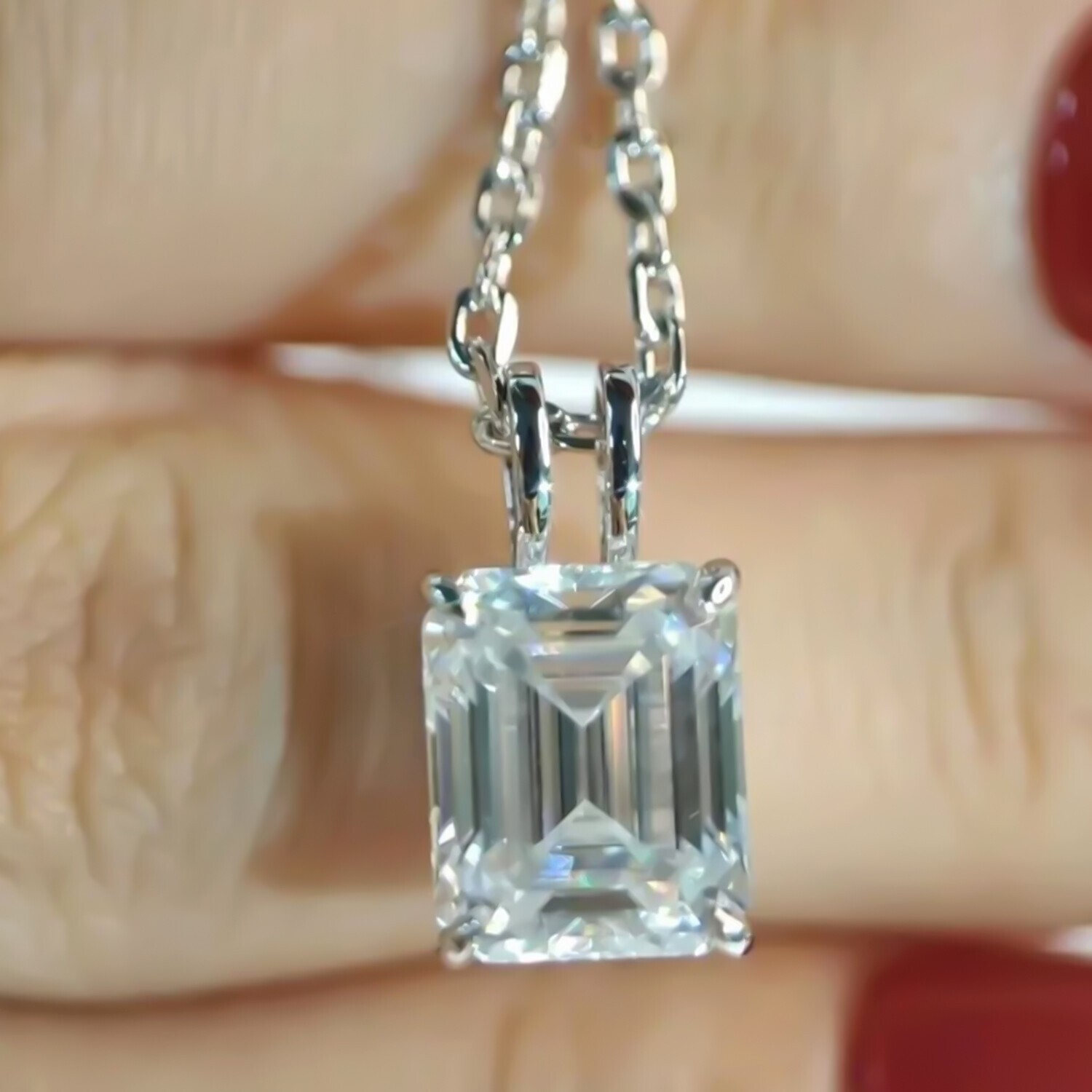 4.50 Ct White Certified Diamond Pendant in 925 Silver Holiday Gift for Her