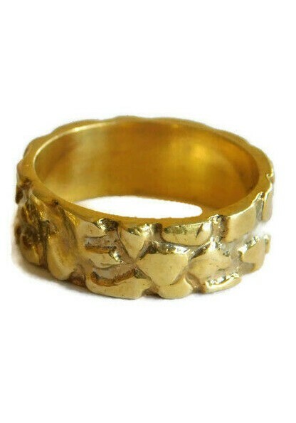 Wedding Nugget Band 14k Yellow Gold.