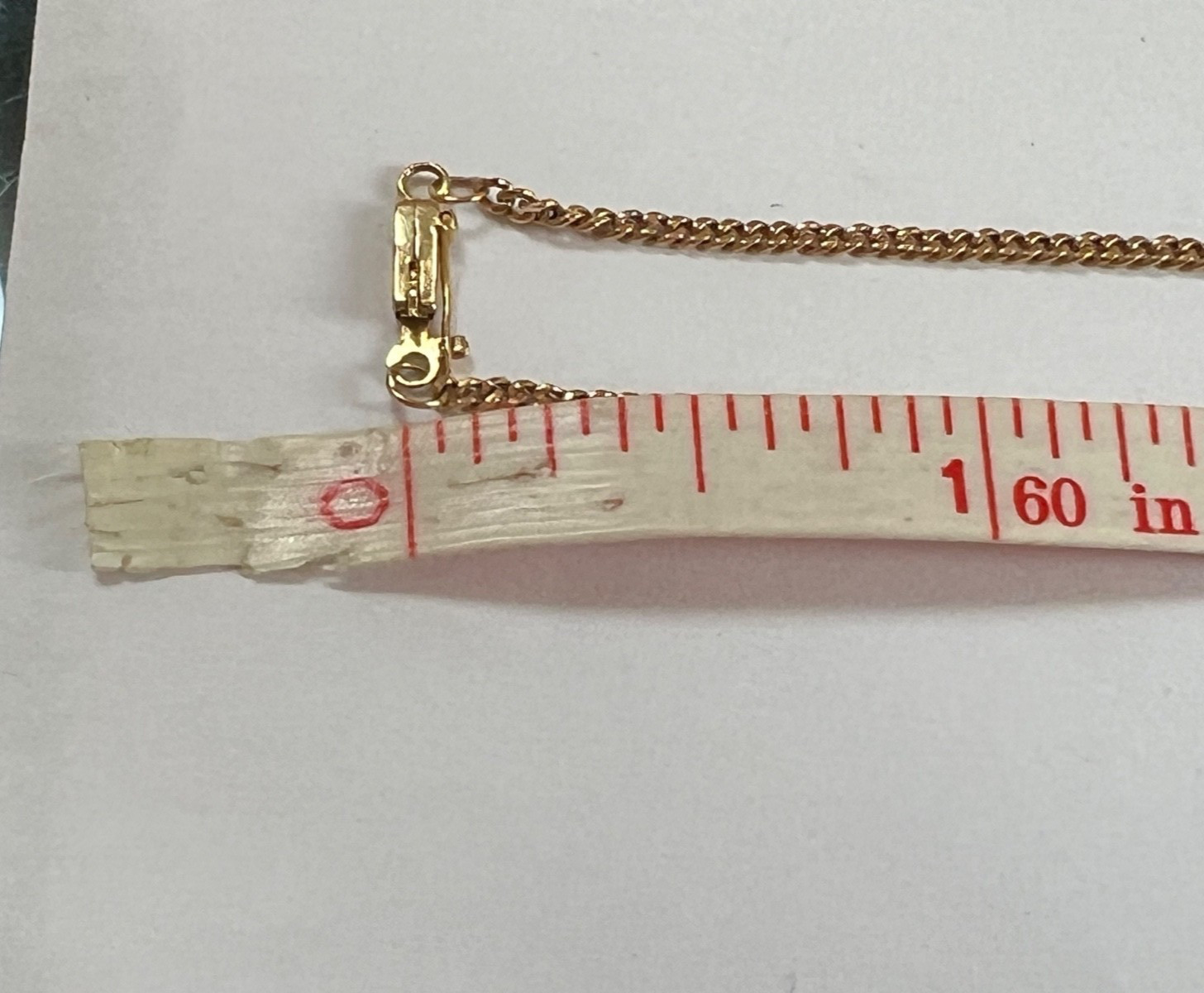Antique 18K Yellow Gold Neck Chain 19” 4.9g 1mm – Nice Locking Safety Box Clasp