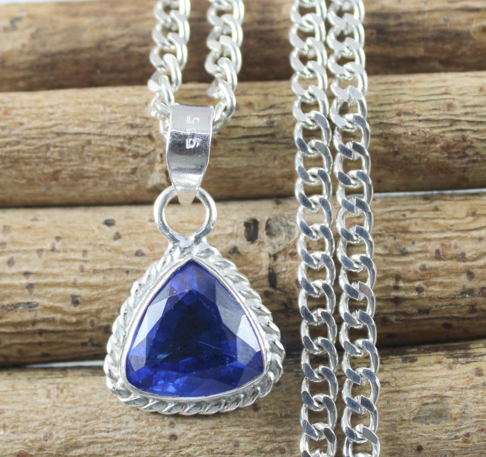 9.95 Carat Natural Trillion Authentic Tanzanite Gemstone Certified Pendant