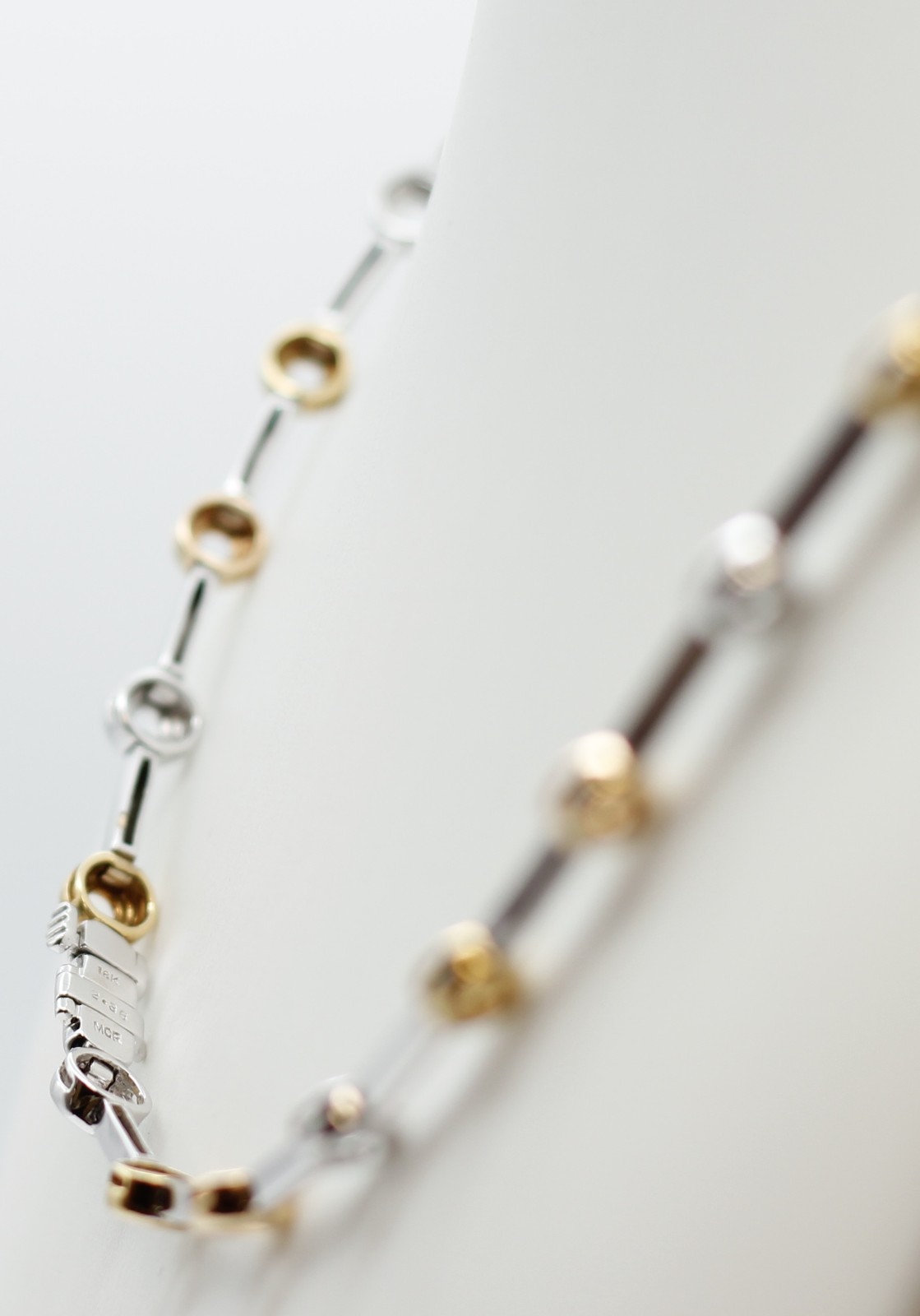 18k Two Tone Gold Multi-Colored Natural Sapphires & Diamond Necklace 31.7 Grams