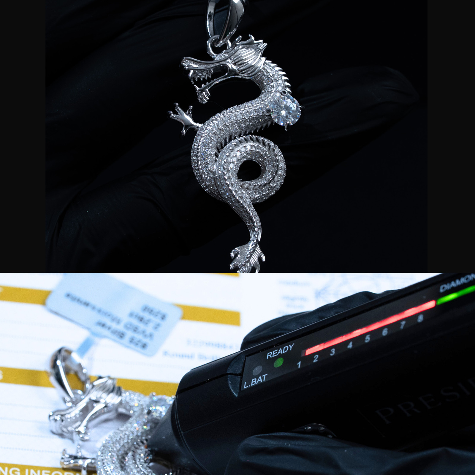 MOISSANITE Dragon Pendant Iced Solid Real 925 Sterling Silver Hip Hop Jewelry