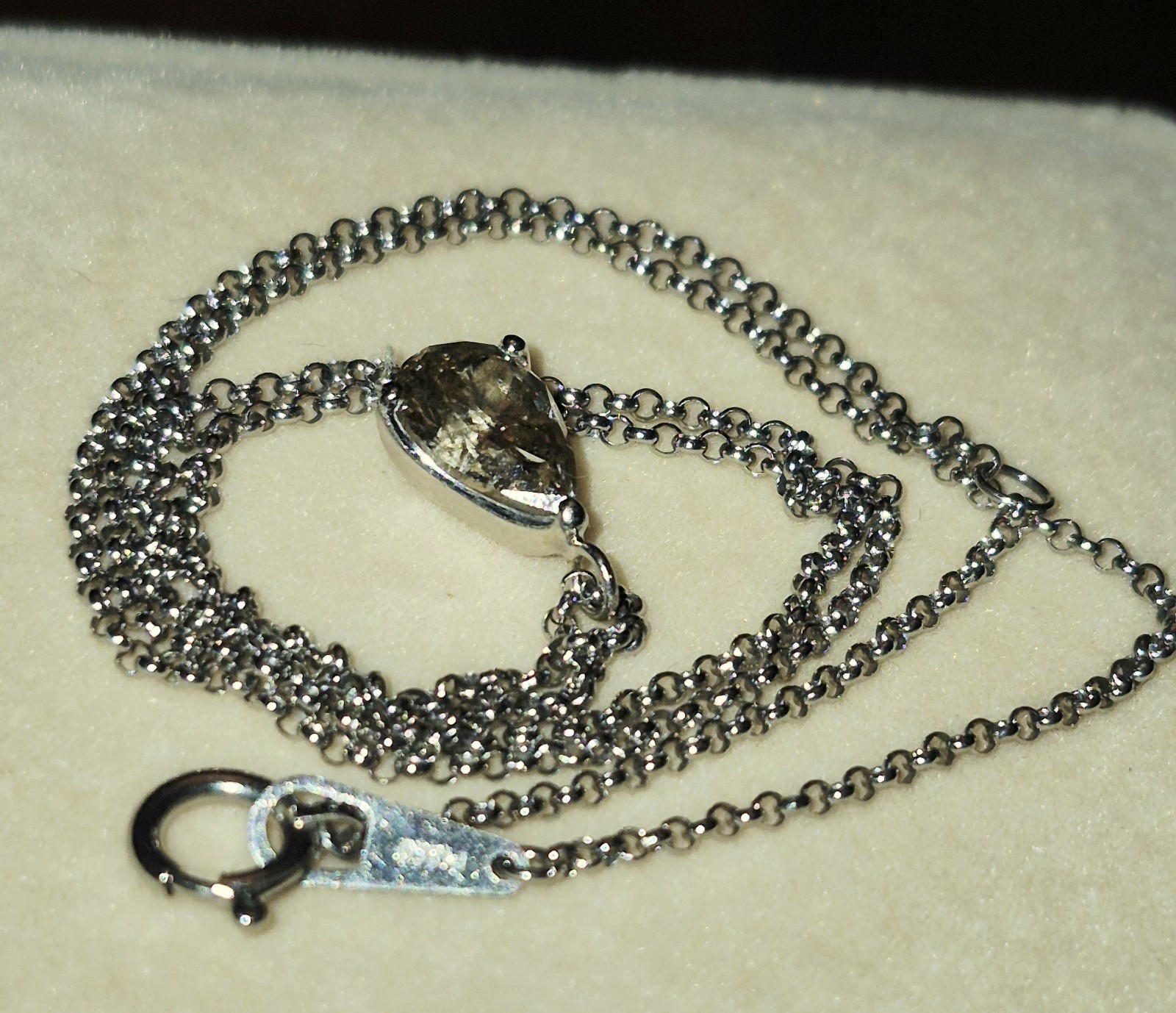 STUNNING! PLATINUM 900 NATURAL EARTH MINED 1ct GOLDEN DIAMOND SOLITAIRE NECKLACE