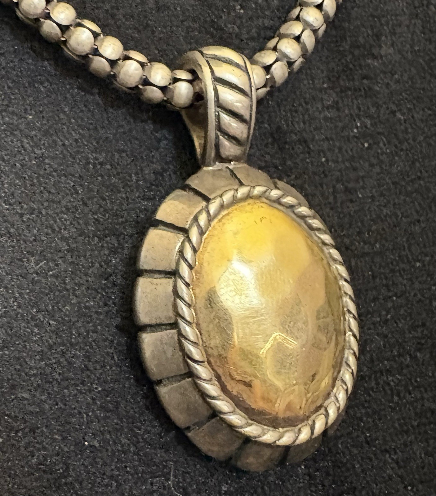 Fancy 18” STERLING SILVER POPCORN Necklace W/ KALI PALU Style 925 14K Pendant