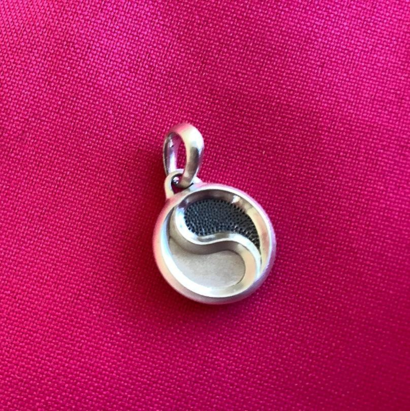 David Yurman Yin & Yang Amulet Enhancer Black Sterling Silver 925