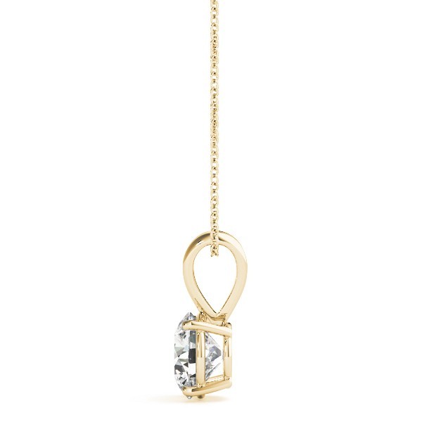 1 Ct FVS2 Round Lab Created Grown Diamond Pendant Necklace Solid 14K Yellow Gold