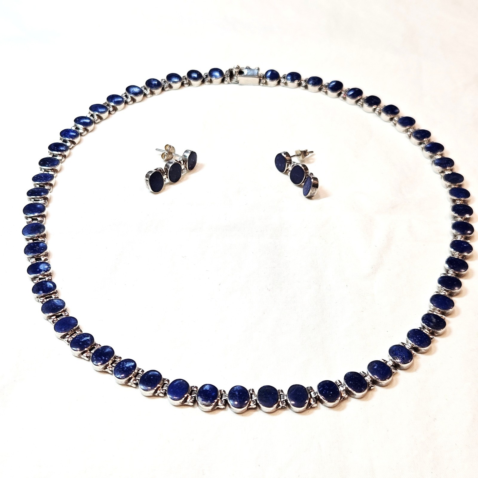 Cristina Sagredo 950 Silver & Chilean Lapis Lazuli Necklace & Earring Set