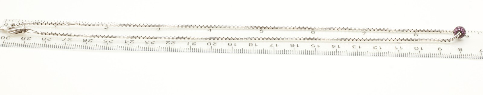 David Yurman Petite Pavé Single Station Necklace with Pink Sapphires 16-17″