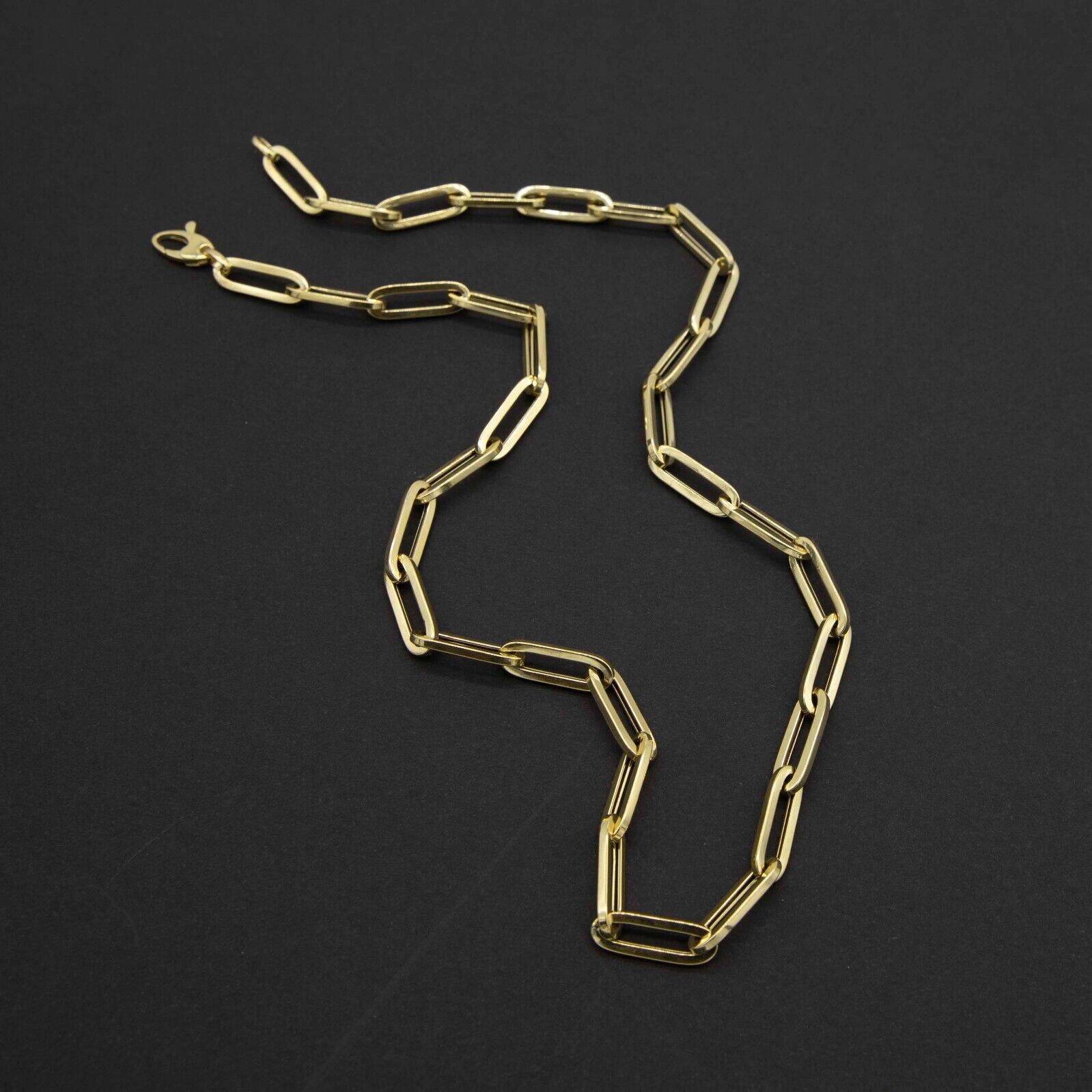 6mm Paperclip Link Chain Necklace 10K Real Yellow Gold All Sizes