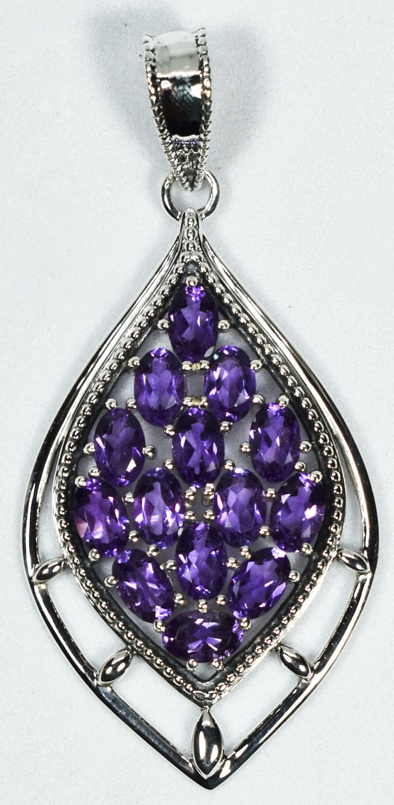 Natural Amethyst Statement Pendant 925 Silver Women Pendant Gift For Girlfriend