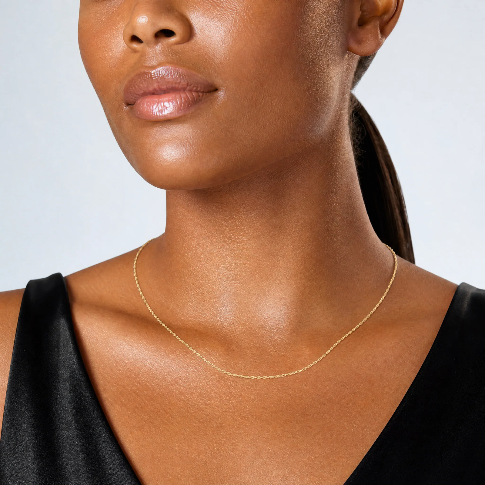 14K Yellow Gold 1.55mm Carded Cable Rope Chain Necklace 16″-24″