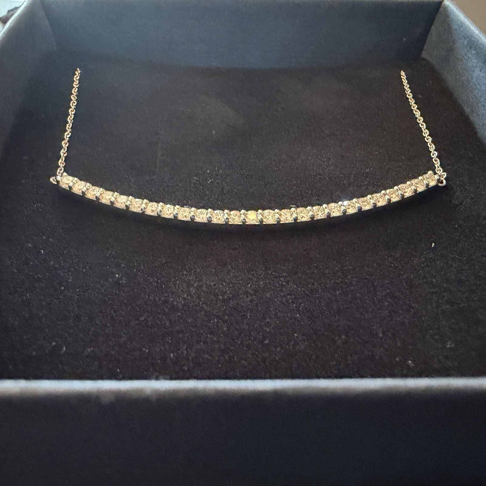 1.00+ Ct F VS Smiley Necklace Lab Created Grown Diamond Real 925 Sterling Silver