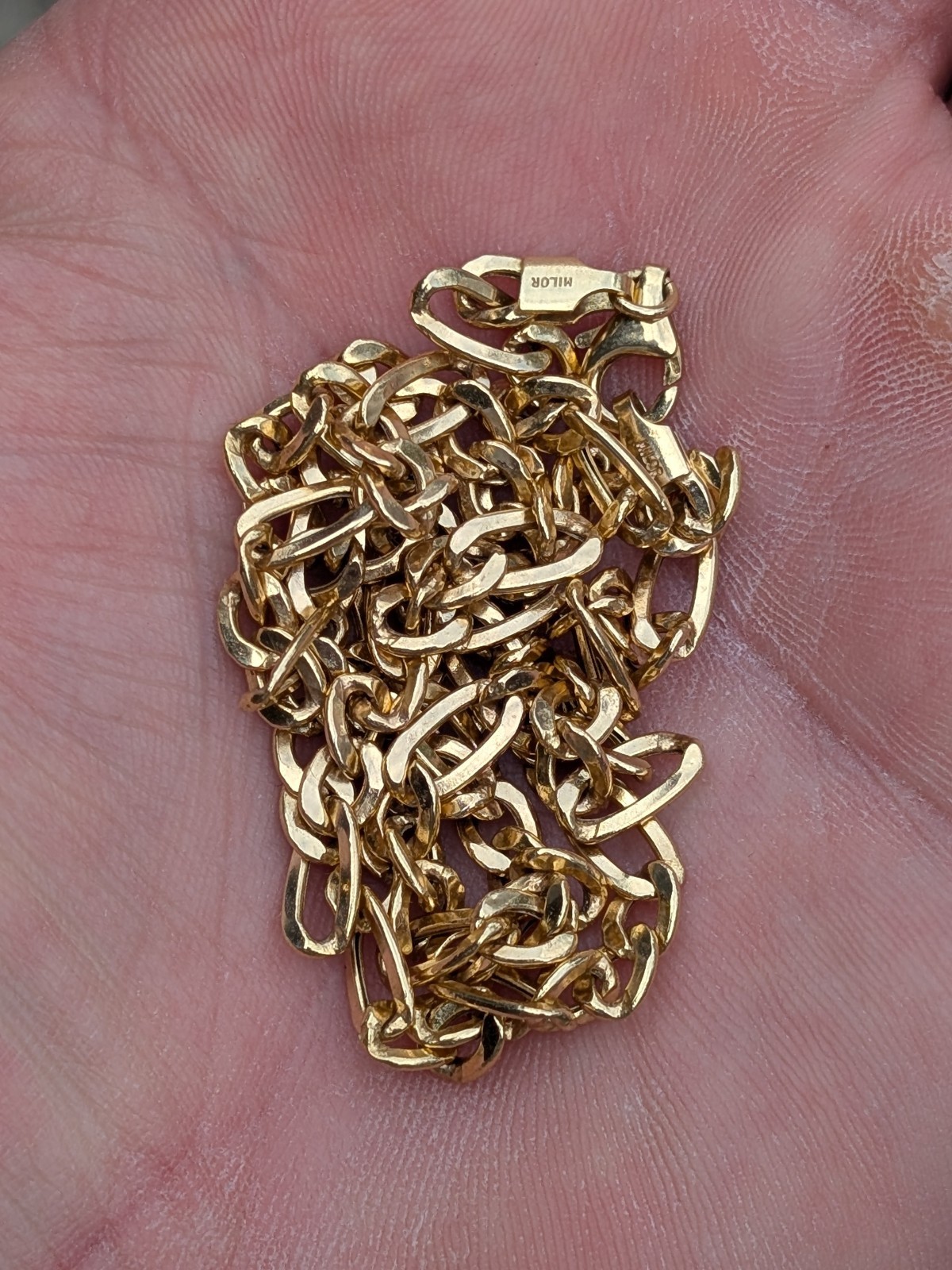 14k Gold Made In Italy Milor 20″ Linked Necklace 9.23 Grams – Scrap Or Wear
