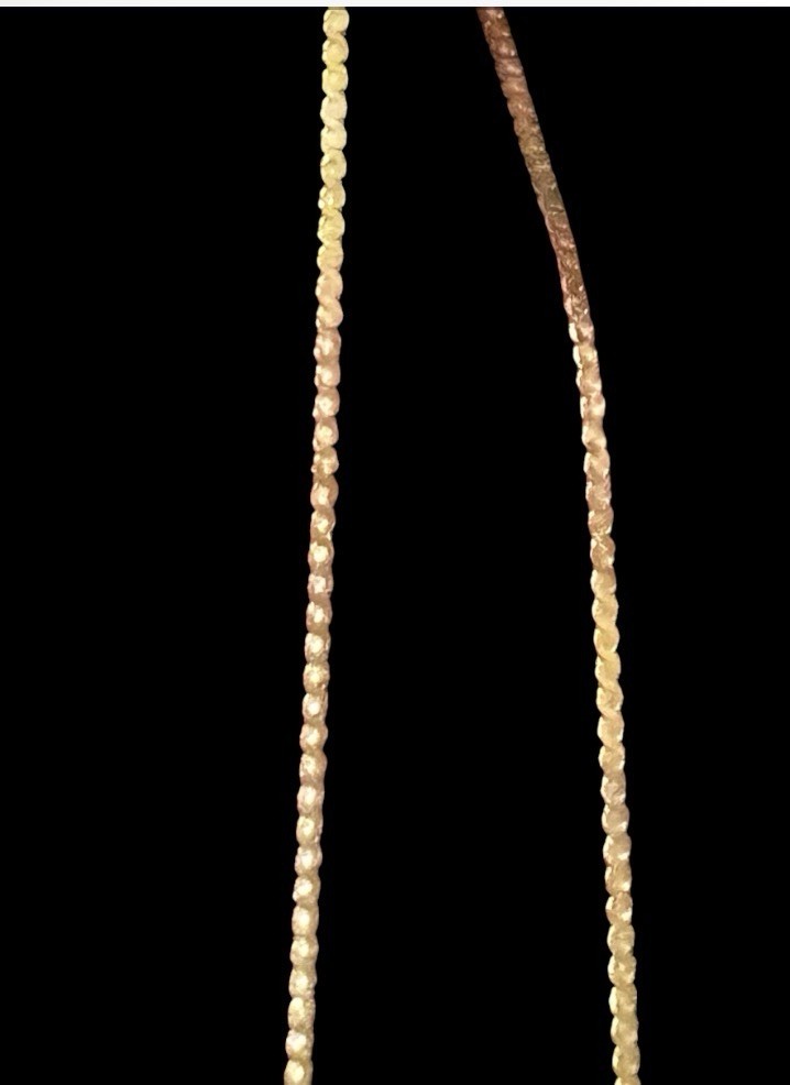 14k Yellow Gold 18” Chain And Clear Heart Pendant .67g 585
