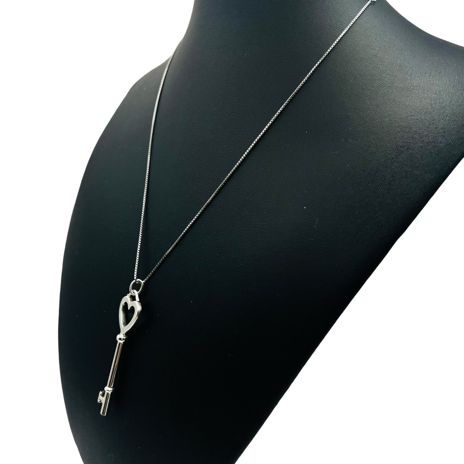 Tiffany & Co. 52mm Long Large Heart Key Pendant Top Only Silver 925 Necklace