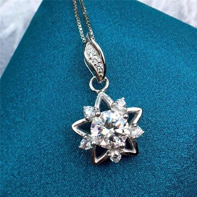 2 Ct Round Cut Lab Created Diamond Cluster Cross Pendant 14K White Gold Plated
