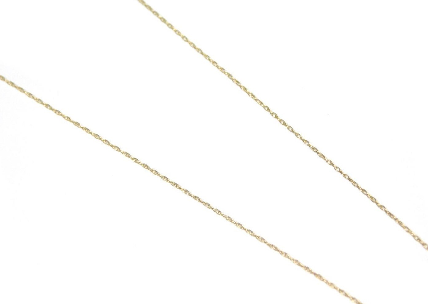 10K Yellow Gold & Diamond Heart Pendant Chain Necklace 18″ Very Fine Dainty