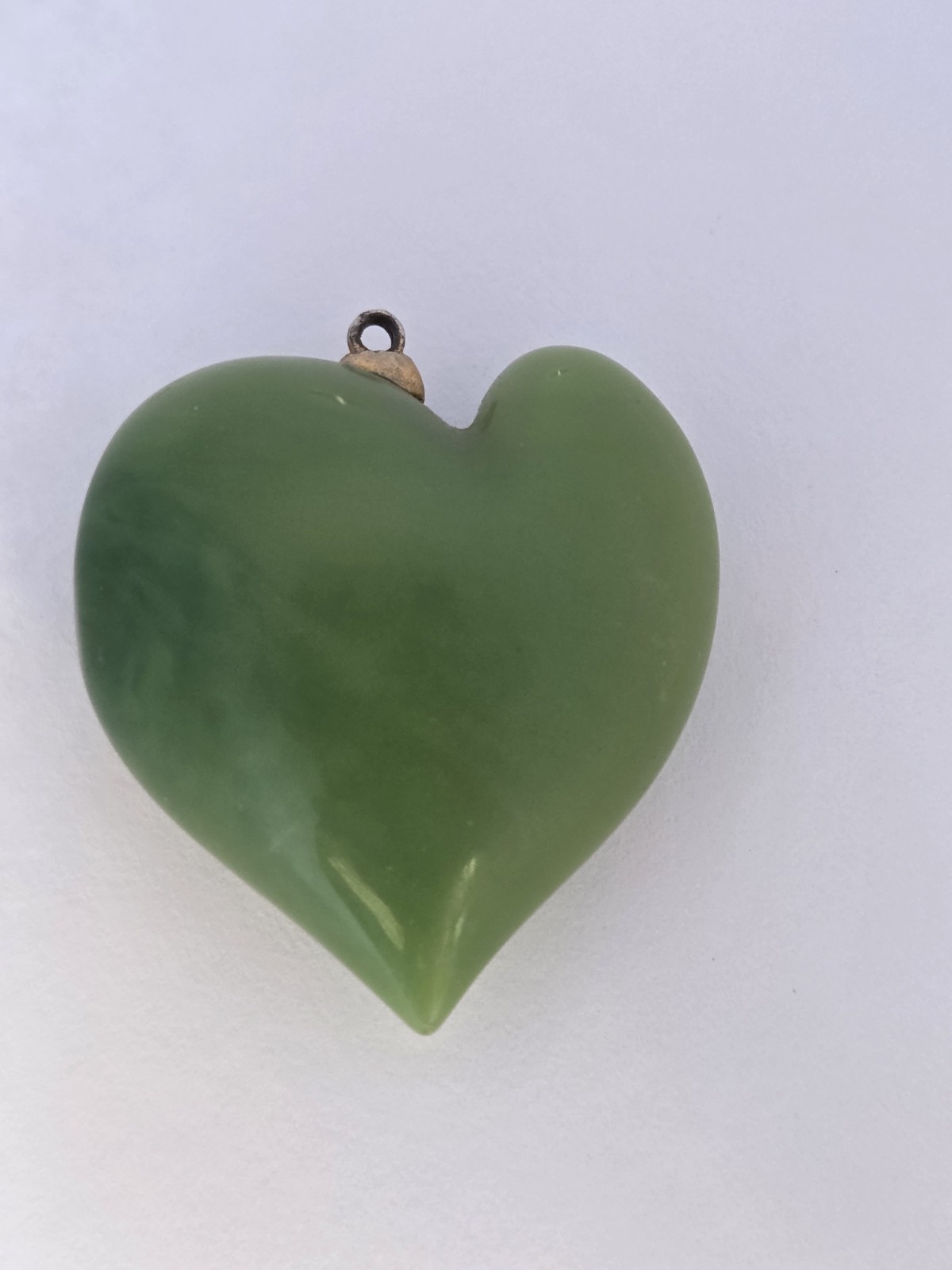 Genuine Natural Light & Dark Green Jade Heart Shaped Necklace Pendant Jadeite