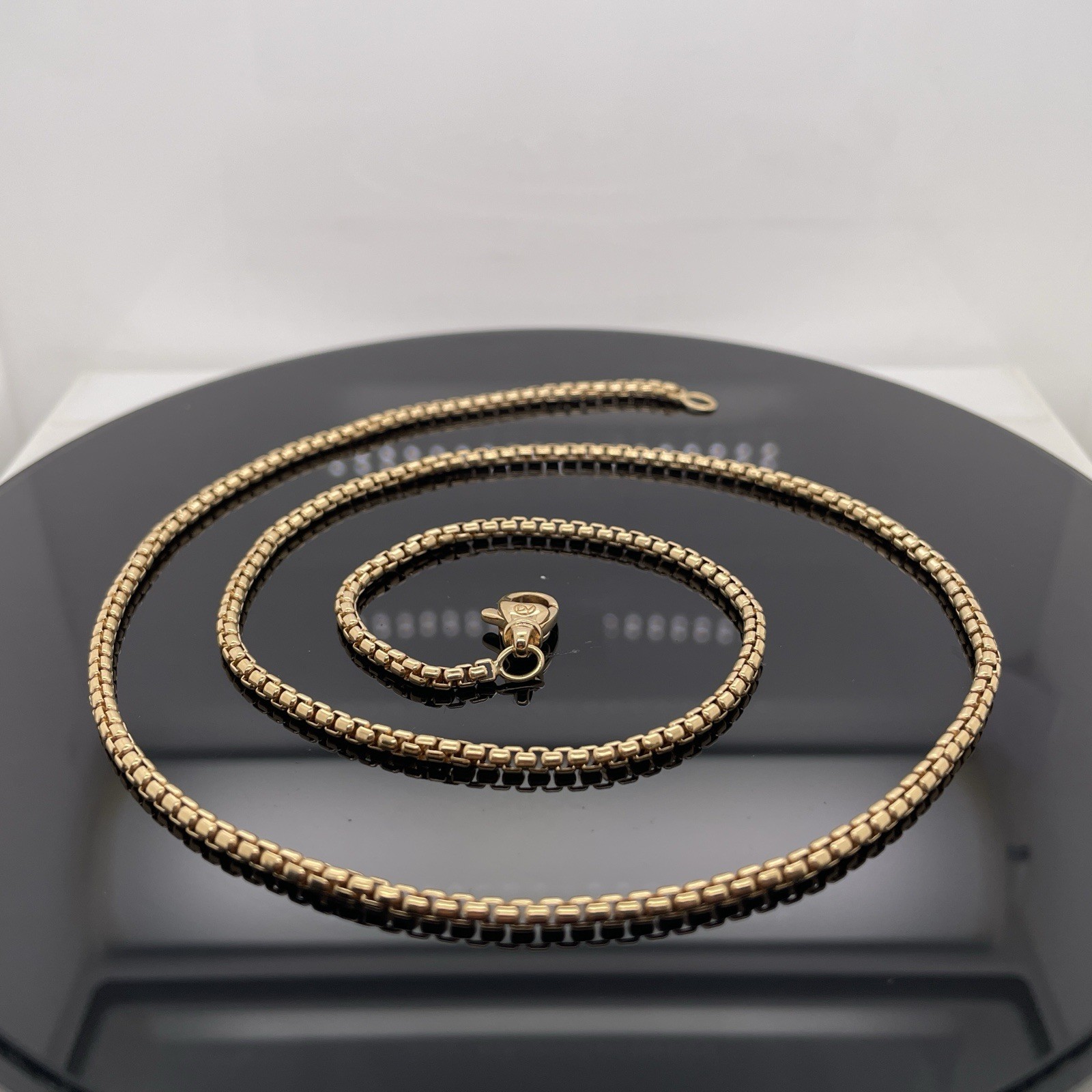 David Yurman 18K Yellow Gold 2.7mm Chain Box Necklace $4950 Retail / 22”