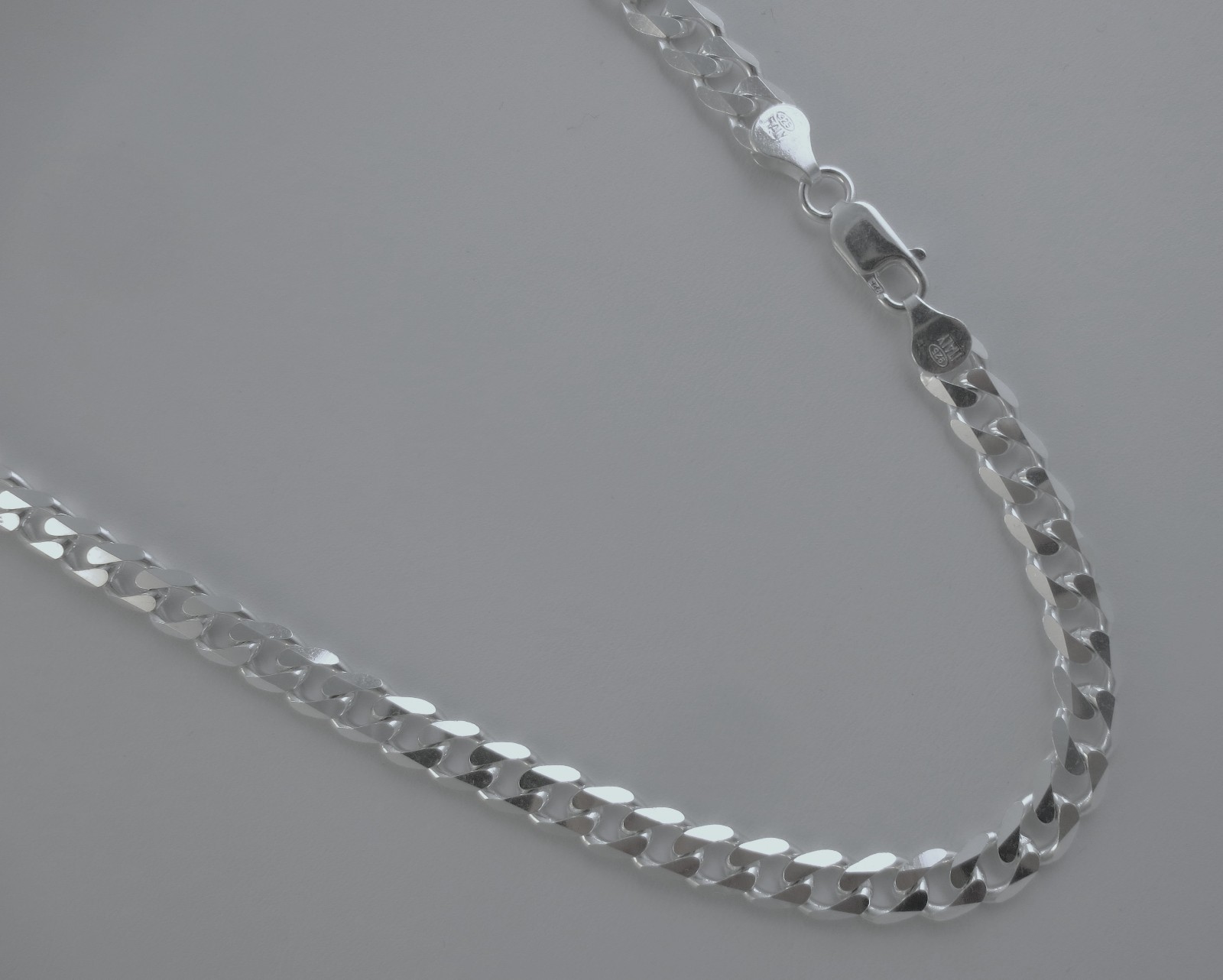 Curb Link Chain. 6.7mm Italian .925 Sterling Silver 16,18,20,22,24,26,28,30 inch