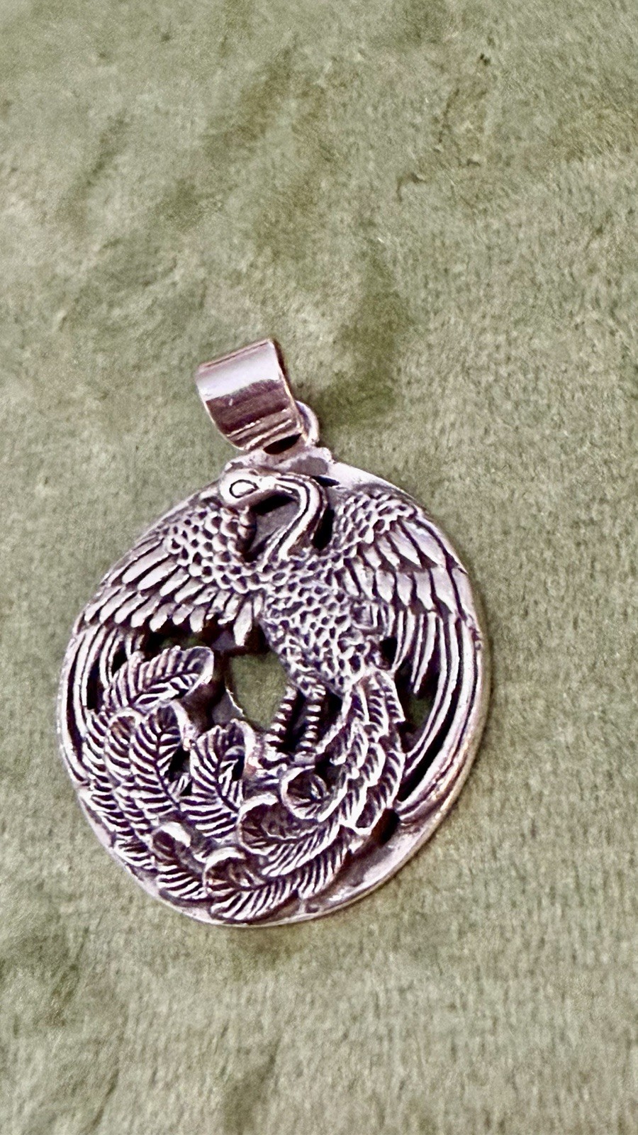Phoenix Pendant 925 Sterling Silver Rebirth Resurrection Mythological Bird