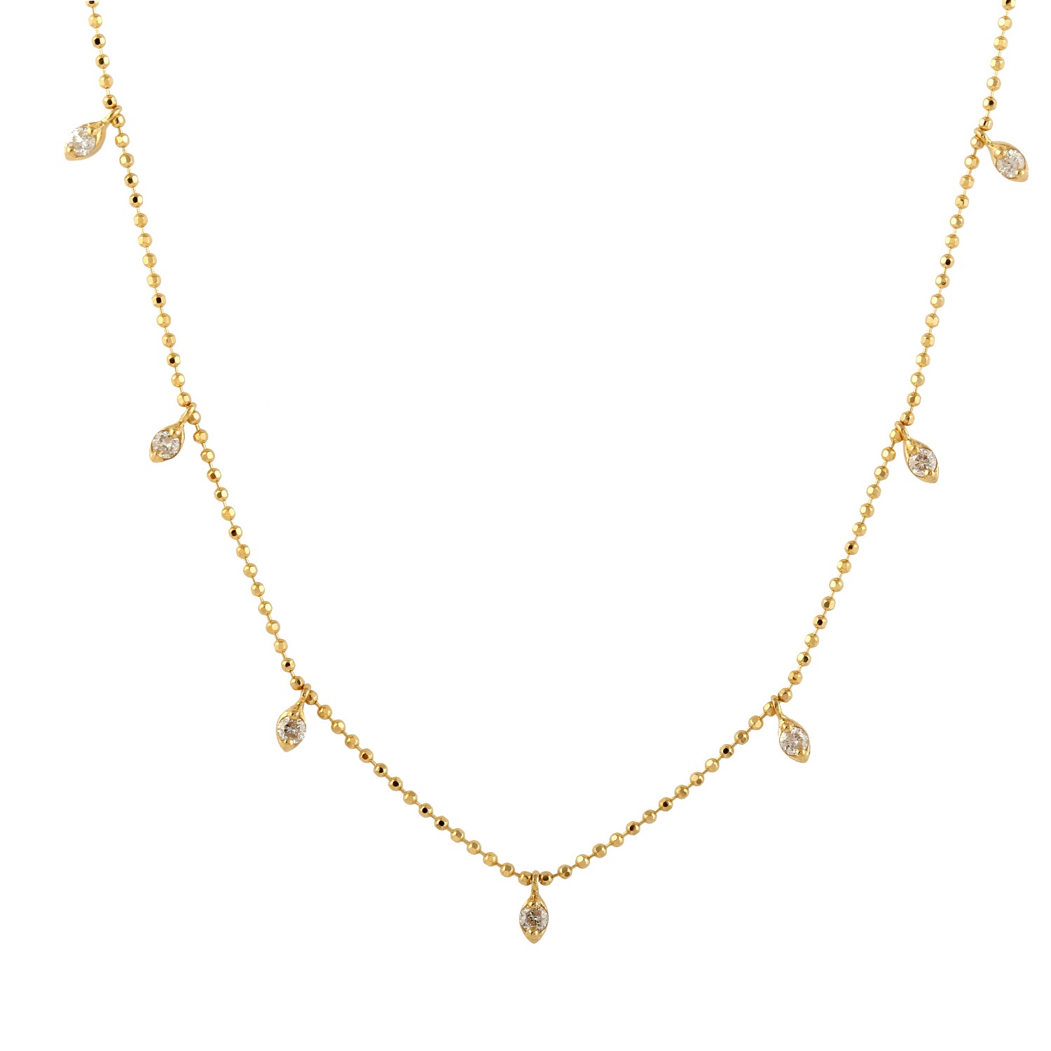 Elegant 18K Gold Necklace With Diamond Perfect Gift for Her Fine Jewelry Womens