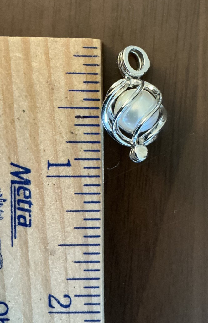 TWO PENDANTS: ONE AMBER STERLING and ONE CULTURED PEARL SILVER METAL MOTHERS DAY
