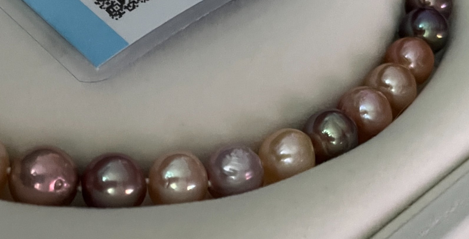 Large Edison Pearl Necklace S925 Toggle Clasp Metallic Candy 45cm Cert