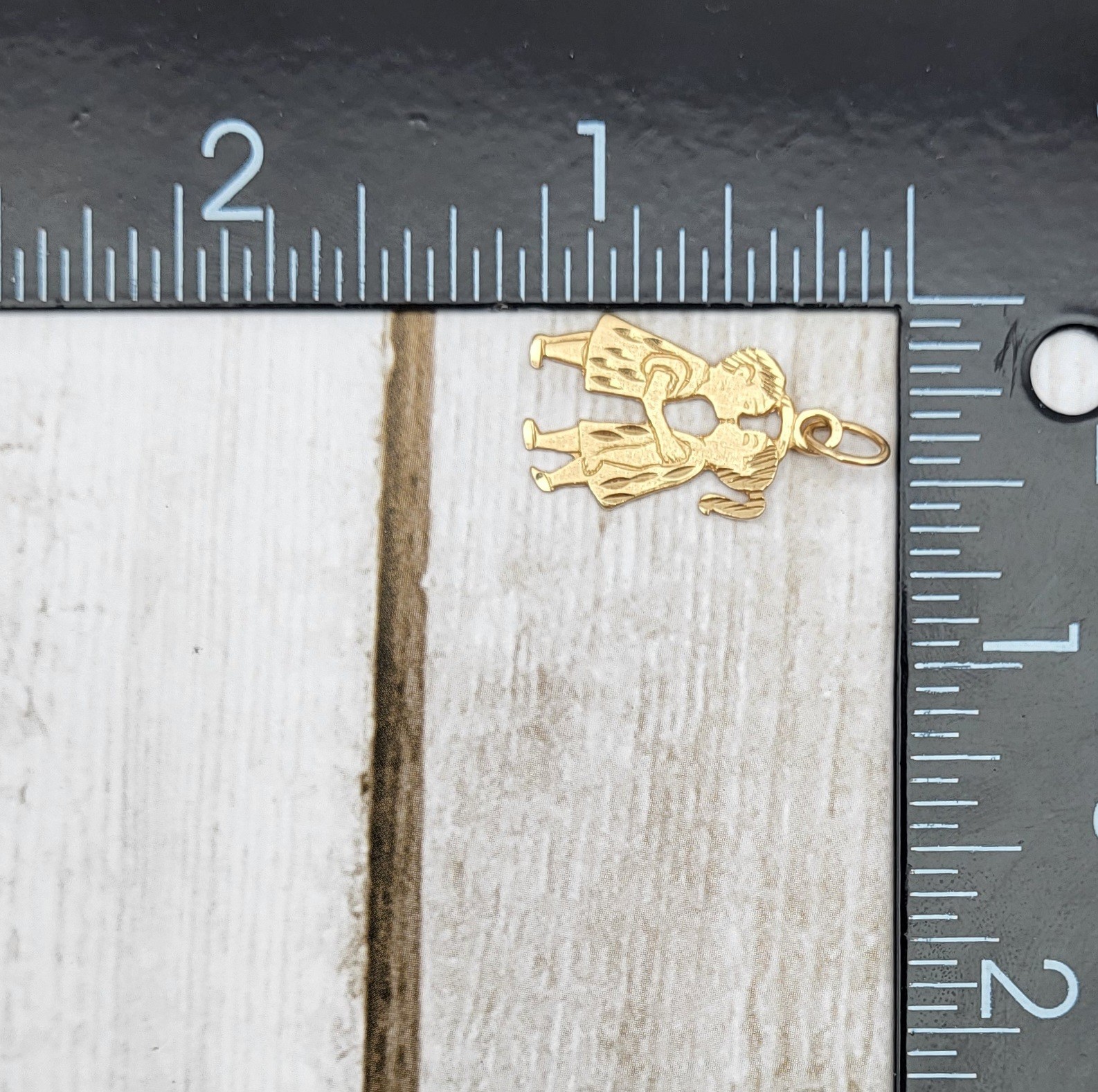 Vintage 14K Gold Boy & Girl Kissing Pendant Charm for Necklace Bracelet Kids