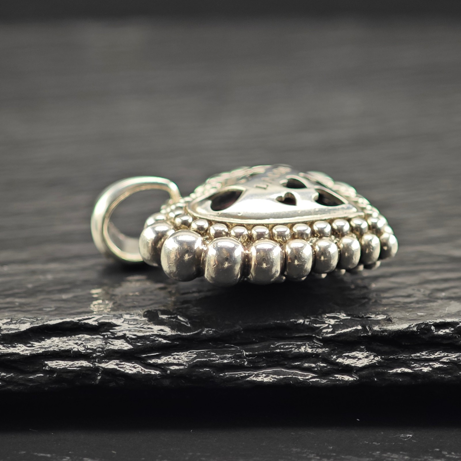 Lagos Reversible Bubble Heart Pendant Sterling Silver