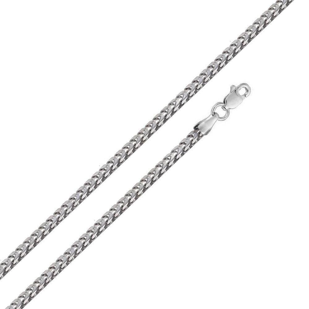 925 Sterling Silver Italian 3.5mm Solid Round Franco Link Chain Necklace