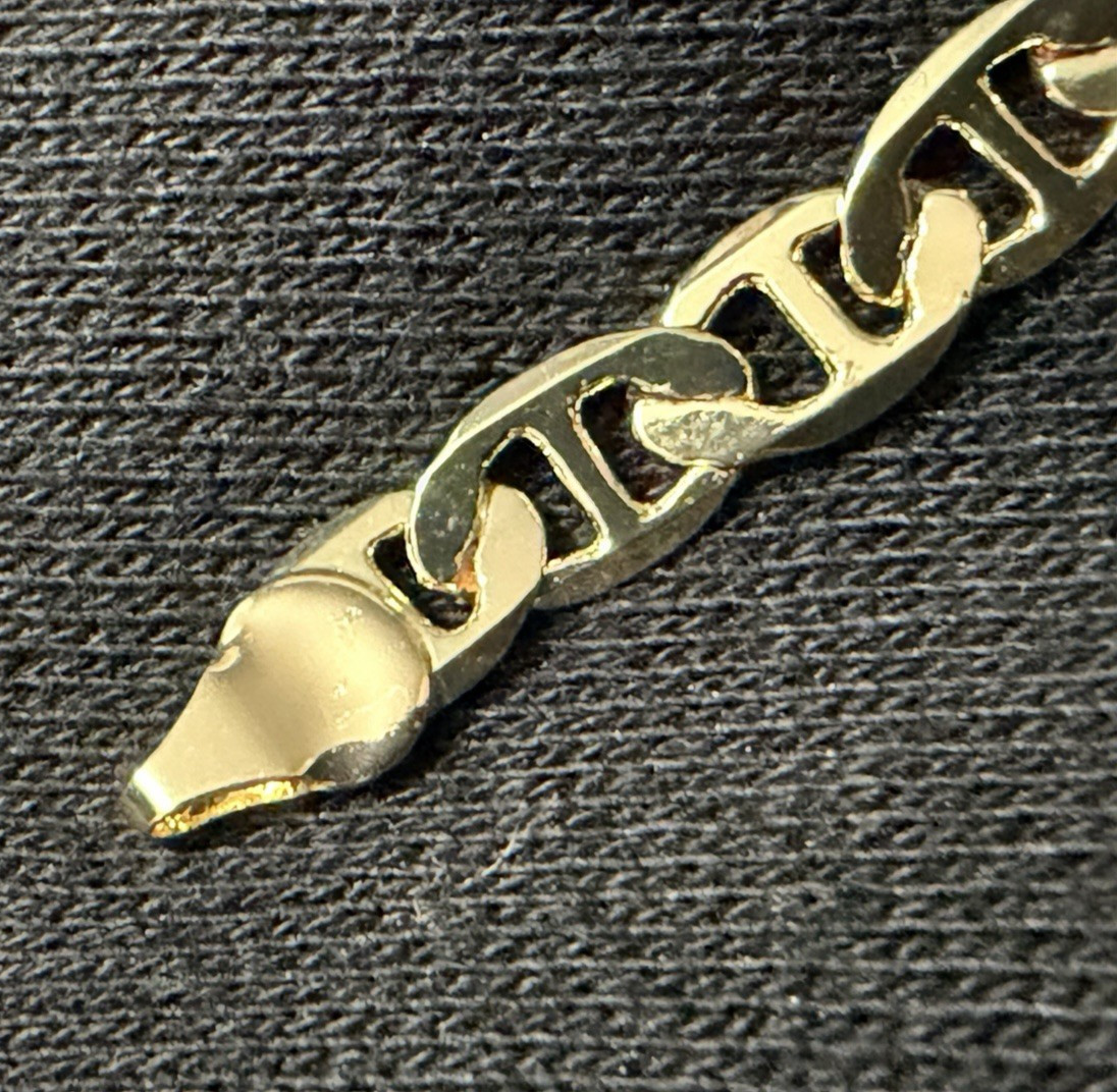 18k Gold Filled Mariner Link Necklace (Solid) 21″ 6mm New
