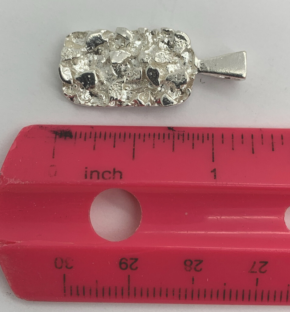 Nugget Charm Pendant .925 Sterling Silver.