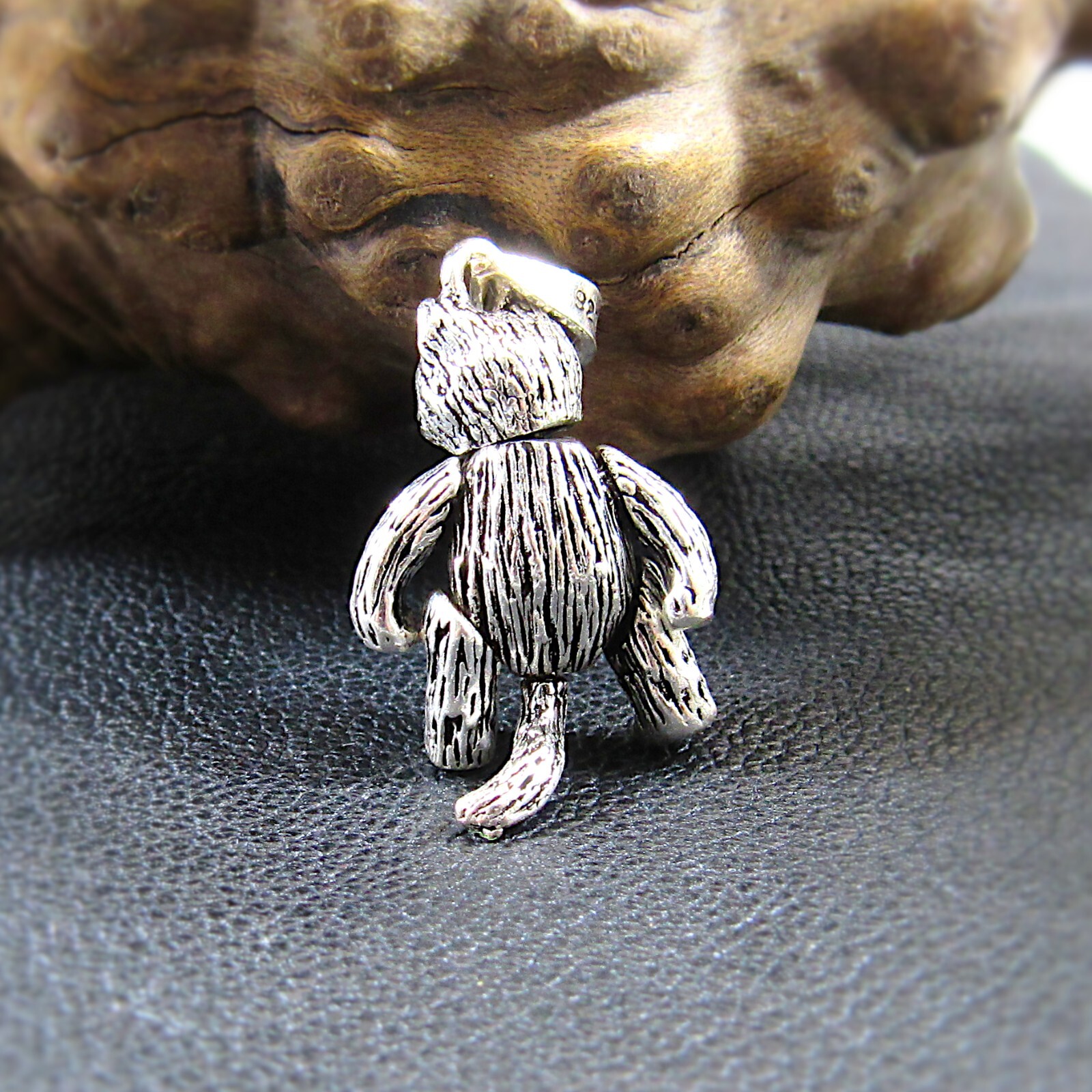 Solid 925 Sterling Silver ArticulatedKitty Cat Pendant, Feline Charm Jewelry
