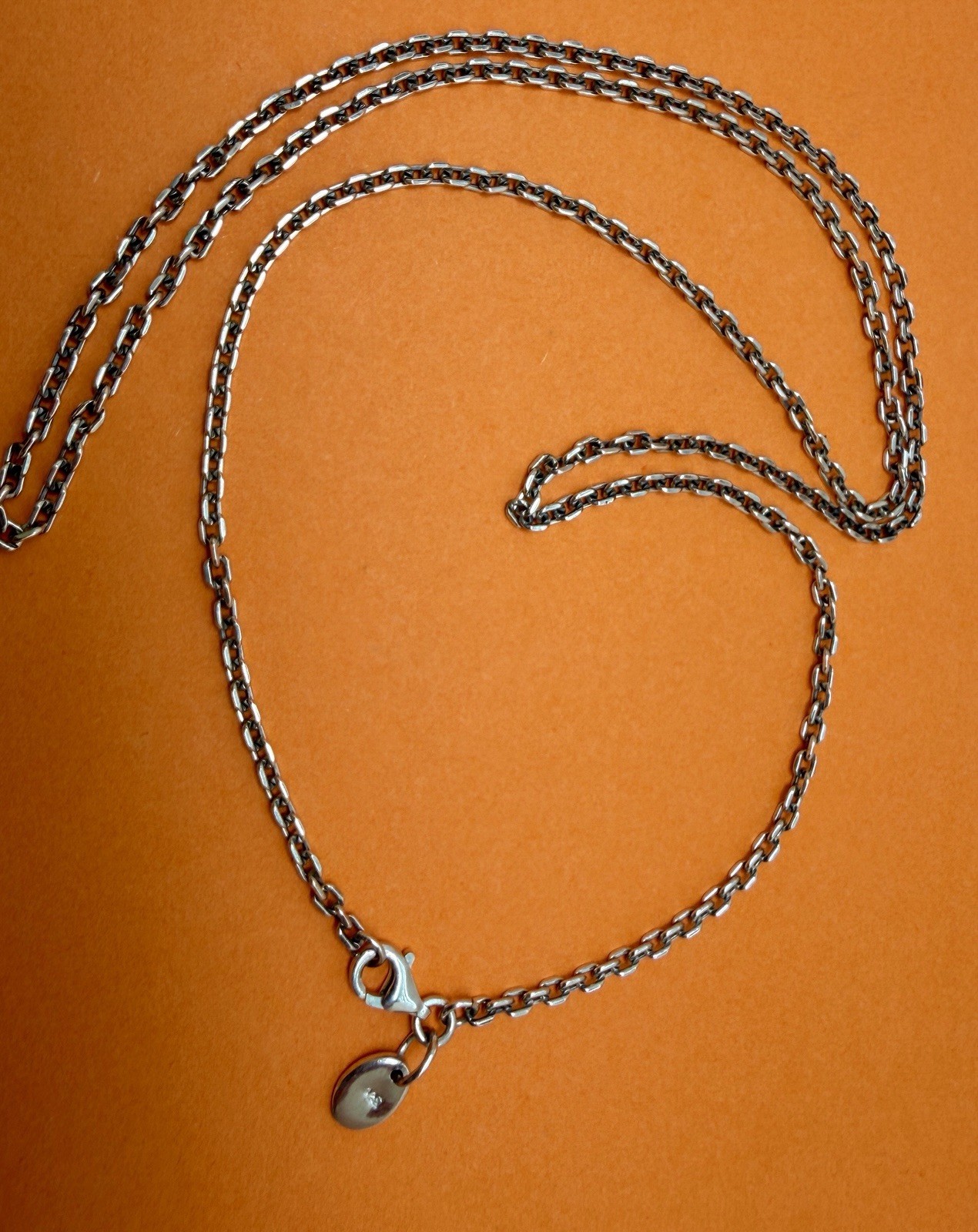 2.5mm 24” Oxidized Angled Cable Chain 925 Sterling Silver Chain Necklace 7.8g