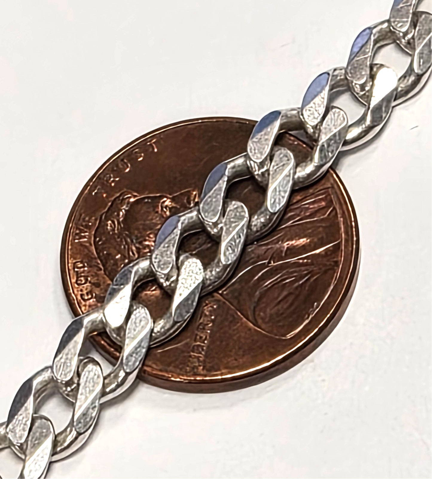 Estate Signed Italy 925 Sterling Silver Curb Cuban Link 23.5″ Chain Necklace