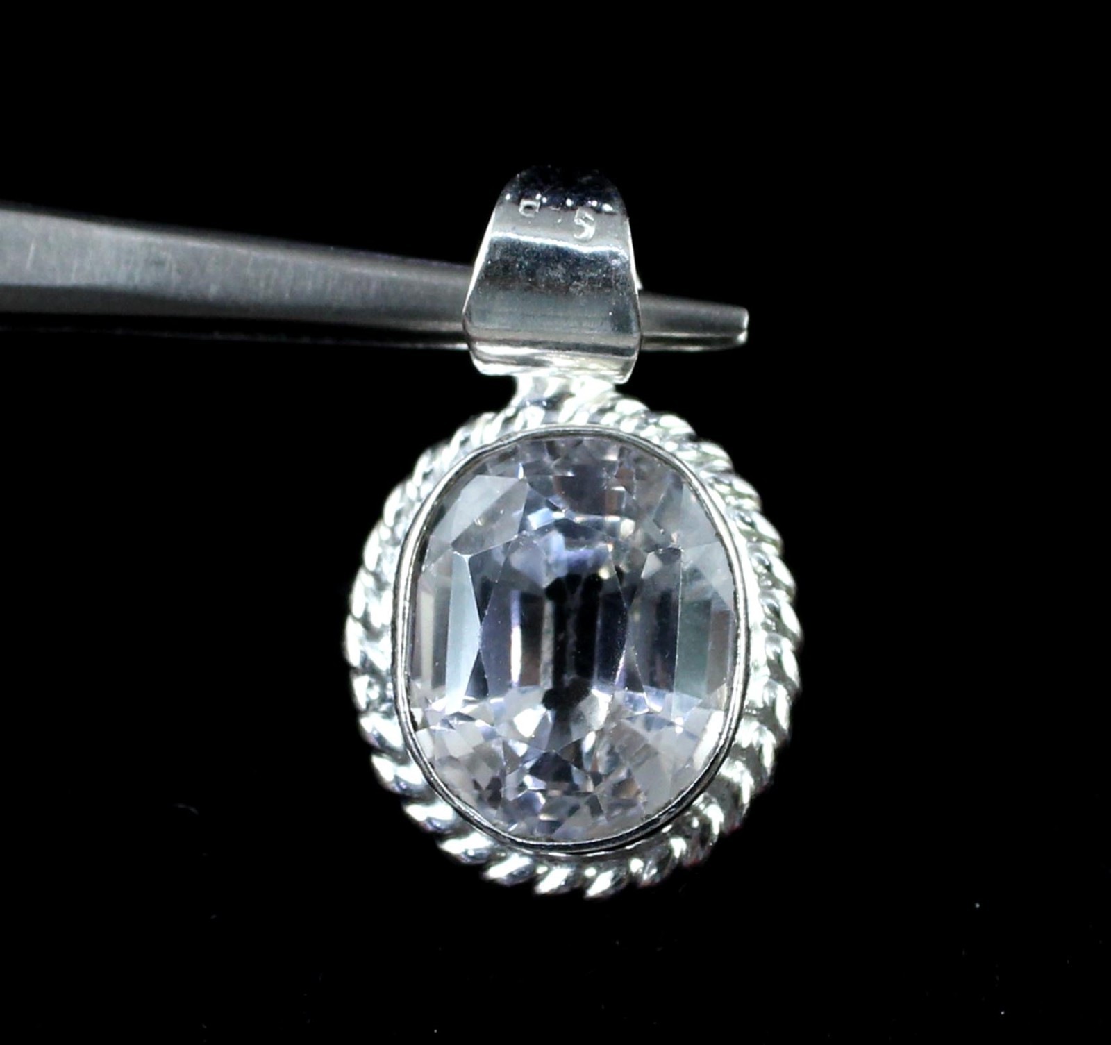 17.20 Ct Natural Cushion White Phenakite Gemstone Certified Anniversary Pendant