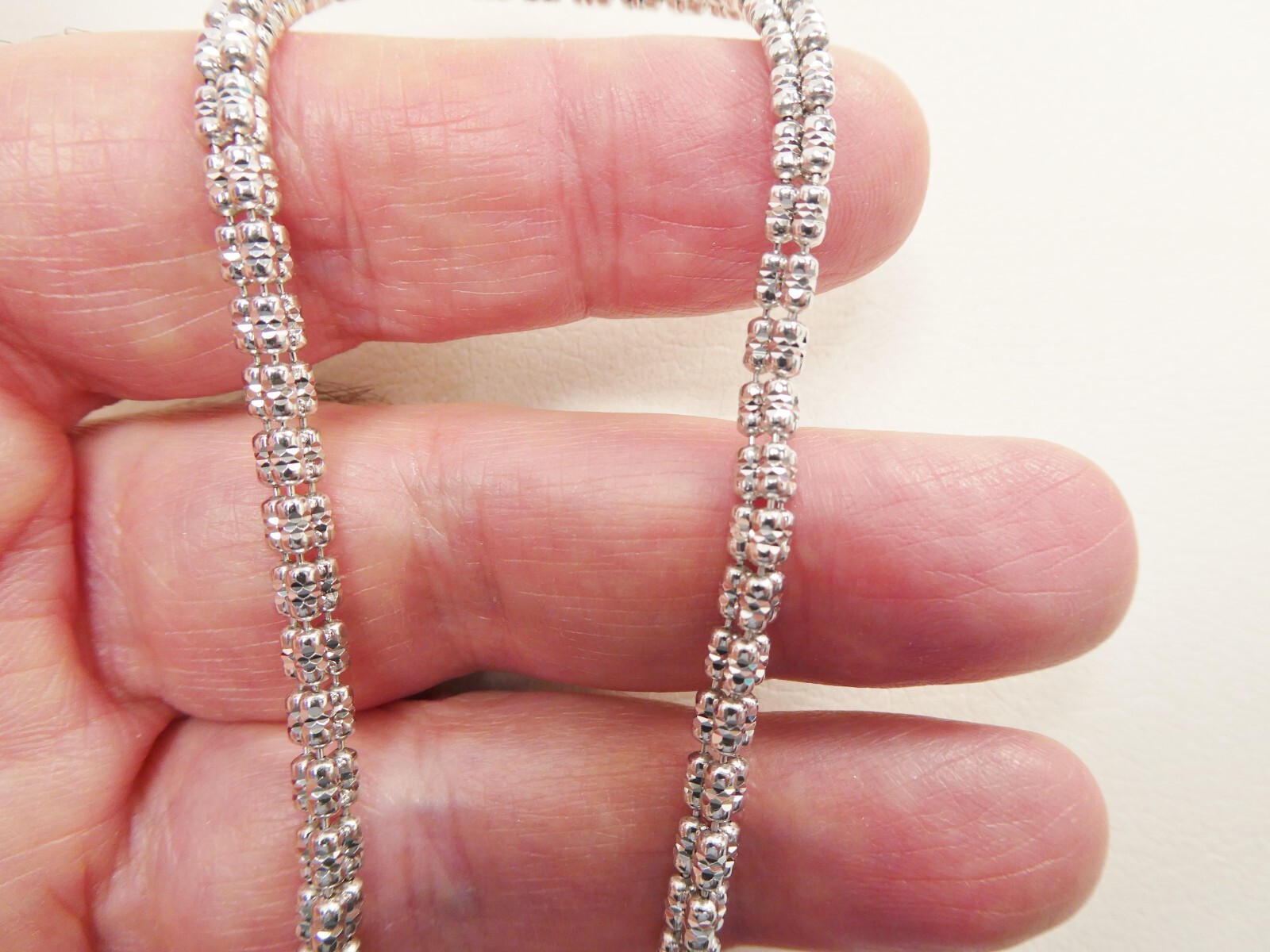 REAL 925 STERLING SILVER 4MM FLAT ICE LINK CHAIN NECKLACE