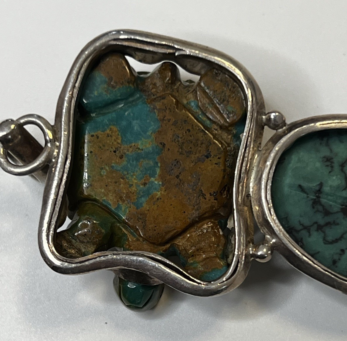 Sterling Silver 925 Turquoise Turtle Pendant History Unknown Acid Tested Rock ID