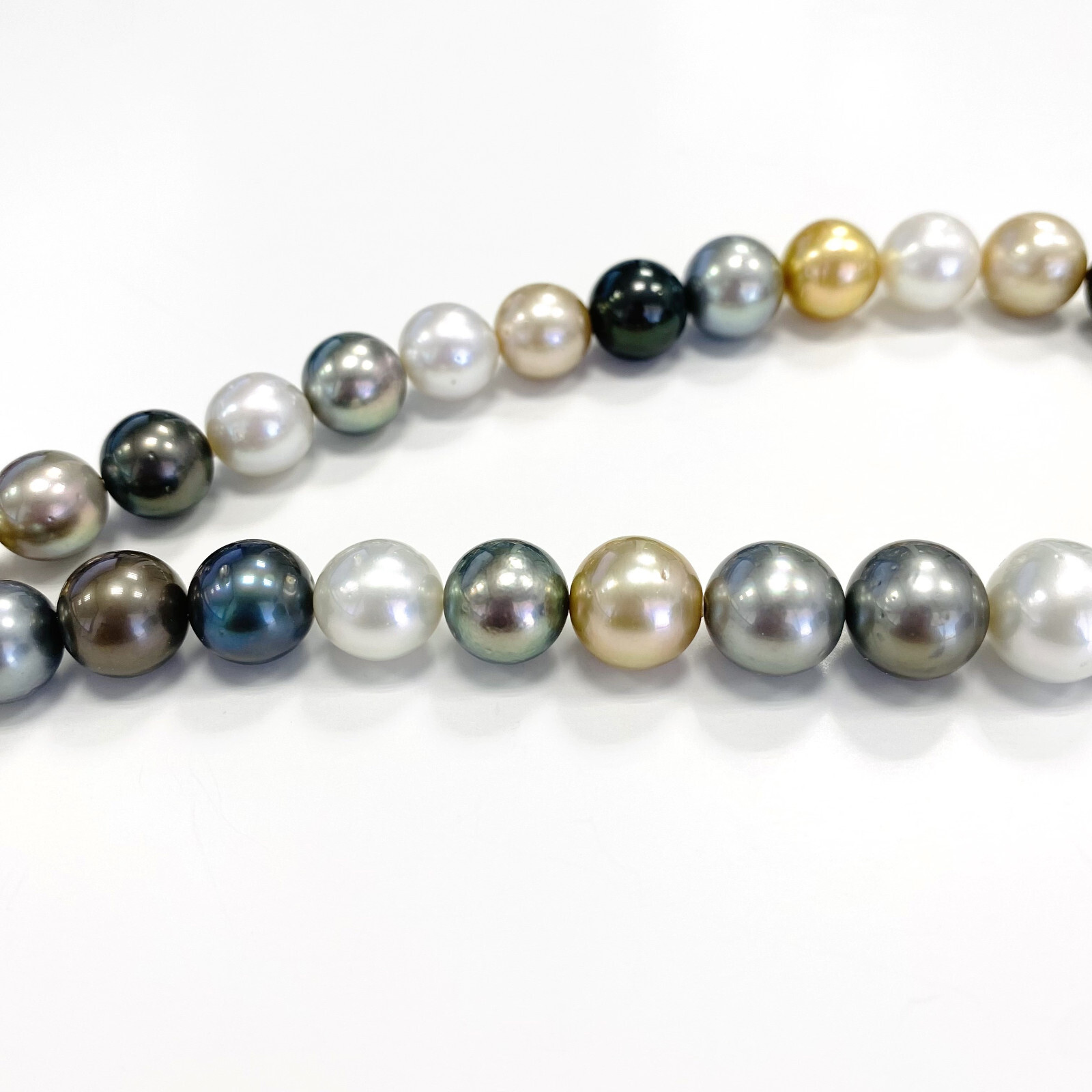 Tahitian Pearl Necklace Loose Strand 11mm-14mm Rounds Multicolor High Luster
