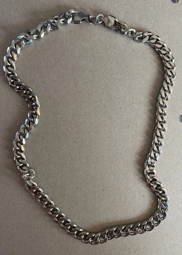 Stainless steel Cuban necklace mens 24 inch