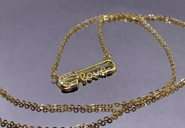 0.85Ct Round Lab Created Diamond Pin Women Pendant 18″ 14K Yellow Gold Plated