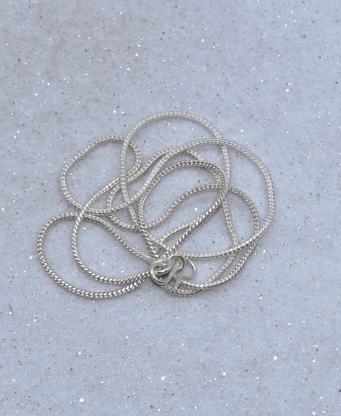 Square Snake 1.7 mm Sterling Silver Chain 27-inch 10.4 grams w/Double Hook Clasp