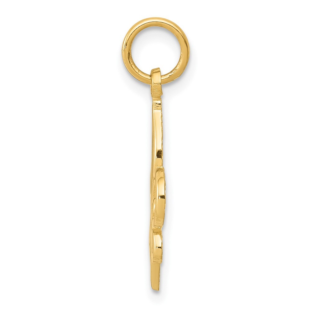 10k Yellow Gold Fleur De Lis Charm Pendant