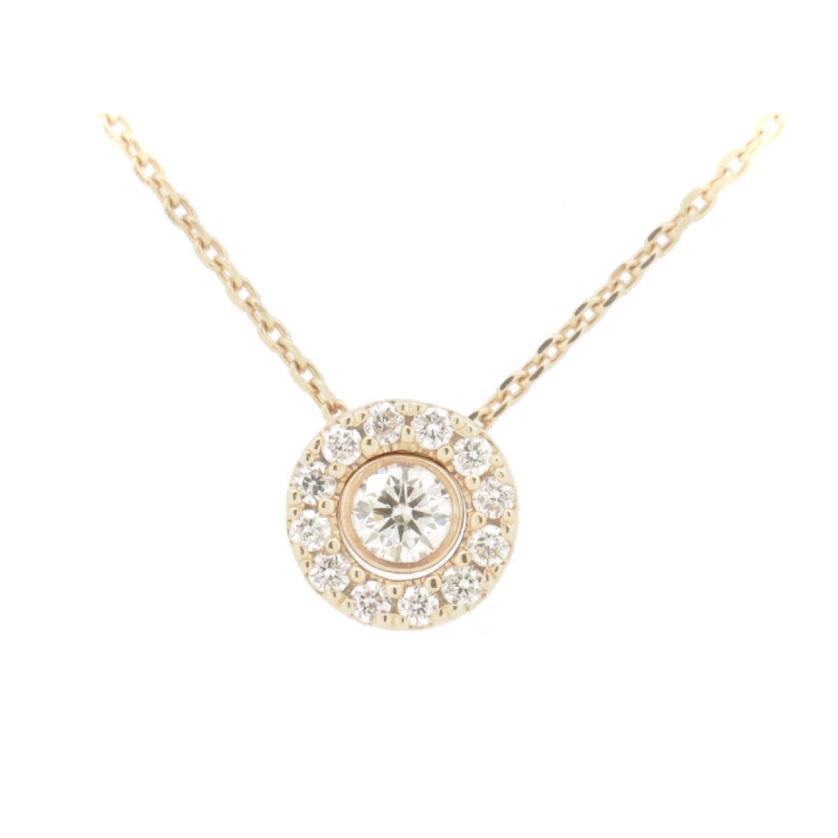 Veretta Ottava Diamond Necklace 0.22ct 18K Yellow Gold