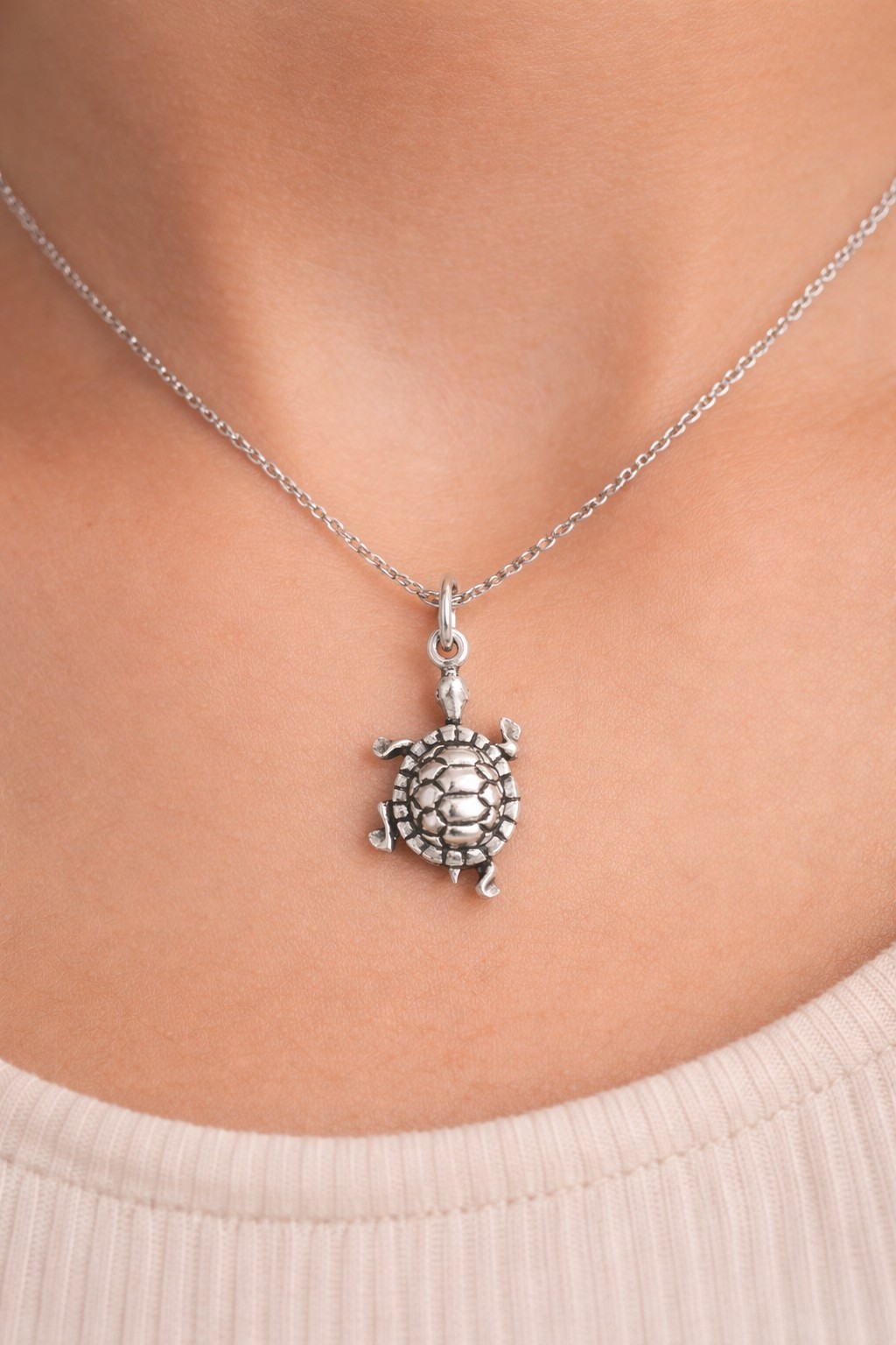 Small 925 Sterling Silver Turtle Charm Pendant
