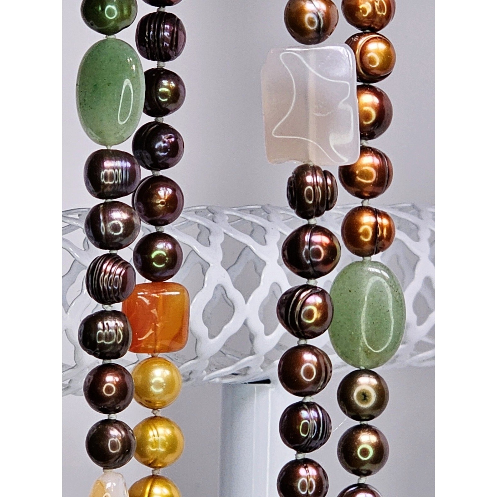 Multi-Gemstone Necklace 48″ Long – Colorful – Fashion – Beautiful
