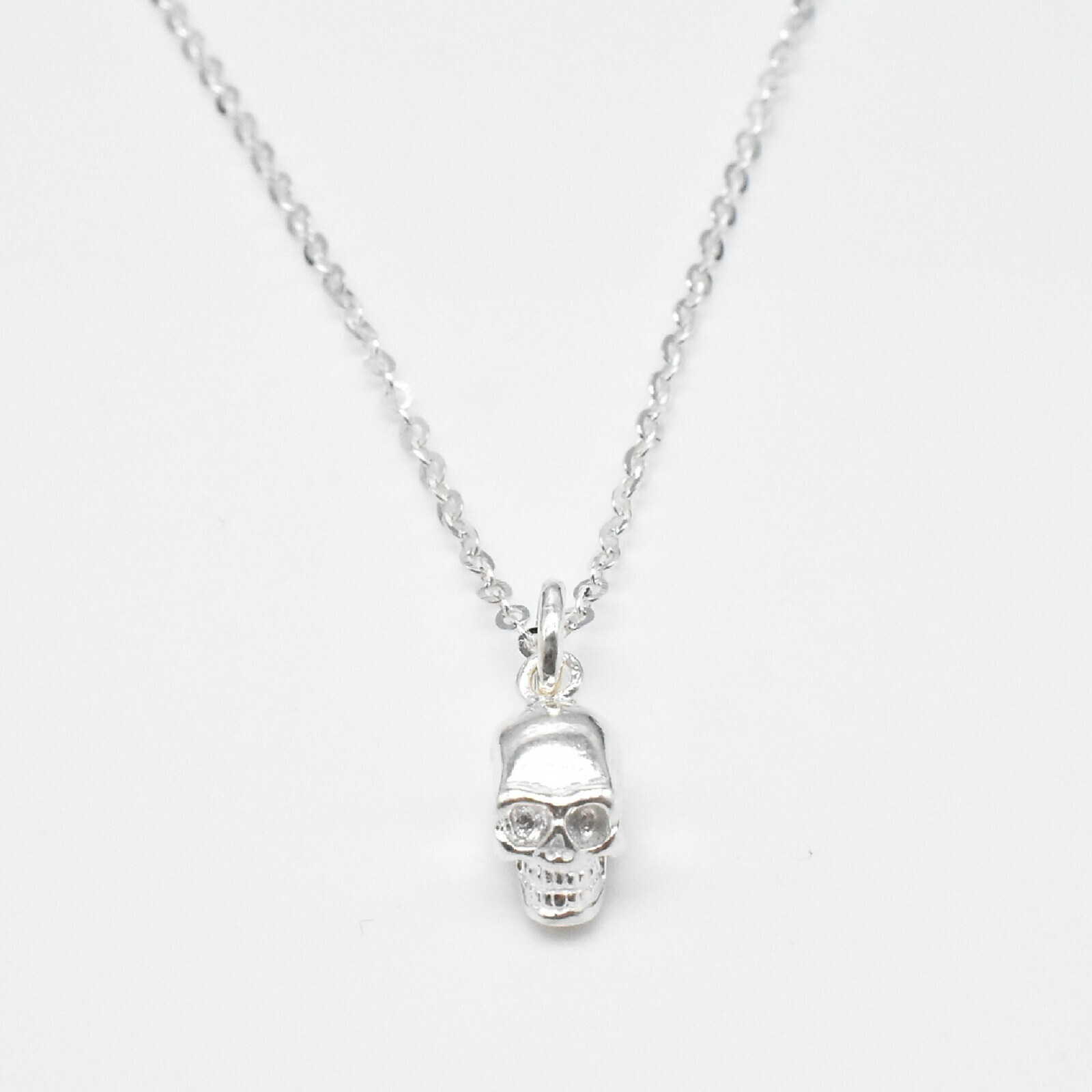 925 Sterling Silver Skull Necklace Cable Chain 16 18 20 22 24 26 28 Inches